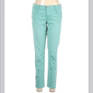 Skinny Mossimo Supply Co. low rise jeans, teal color, size 6-7